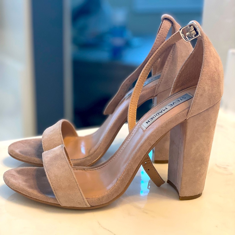 Steve Madden tan suede heels 8.5
